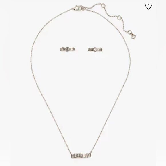 NWT Kate Spade Ribbon Boxed Set Earrings and Necklace - Picture 2 of 7